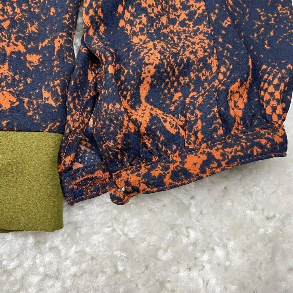 Cabi Border Wrap Snake Print Tie Blouse